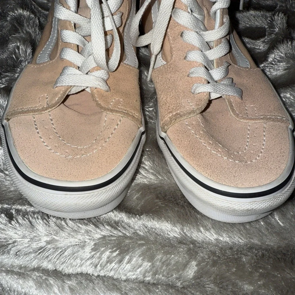 Vans Women's SK8 high topCasual Shoes Sz 6.5 Peach Suede Classic